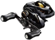 Shimano 17 Bass One XT 150 baitcasting reel side view with durable body and gear ratio marking for bass fishing